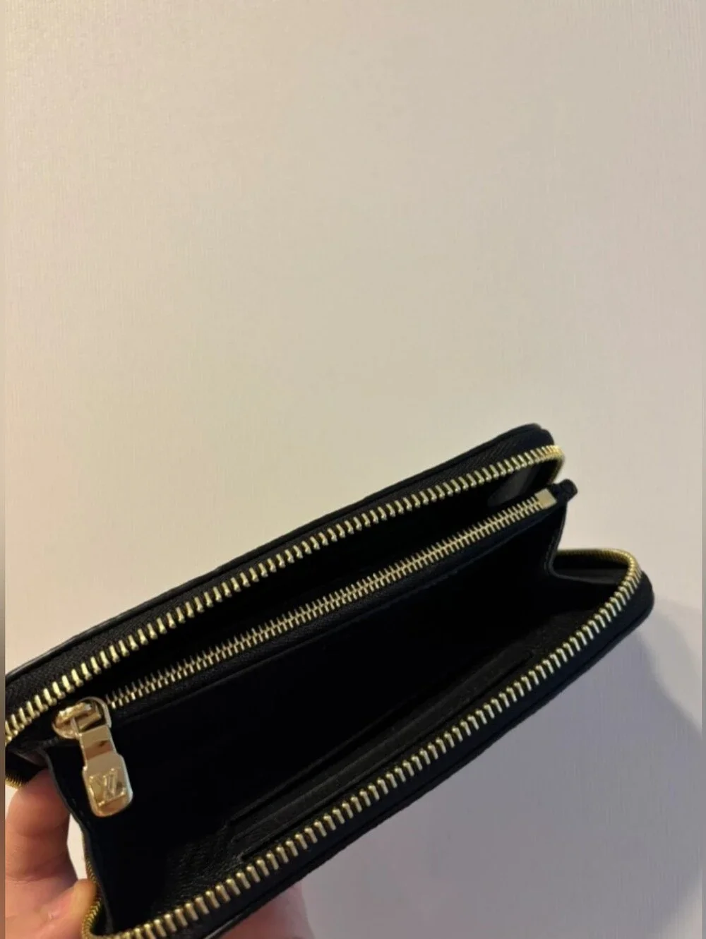 Louis Vuitton Black Embossed Zip Wallet